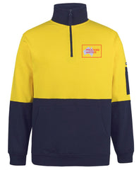Hi Vis Half Zip Cotton Fleece