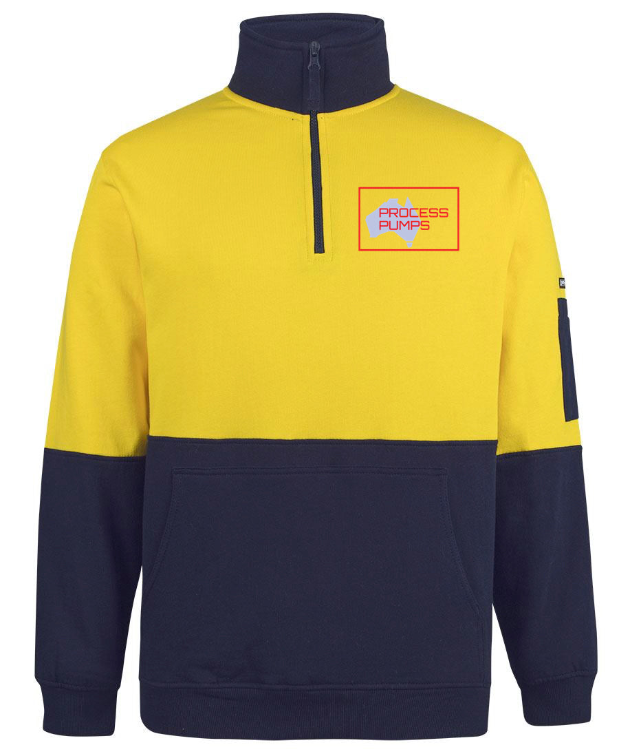 Hi Vis Half Zip Cotton Fleece