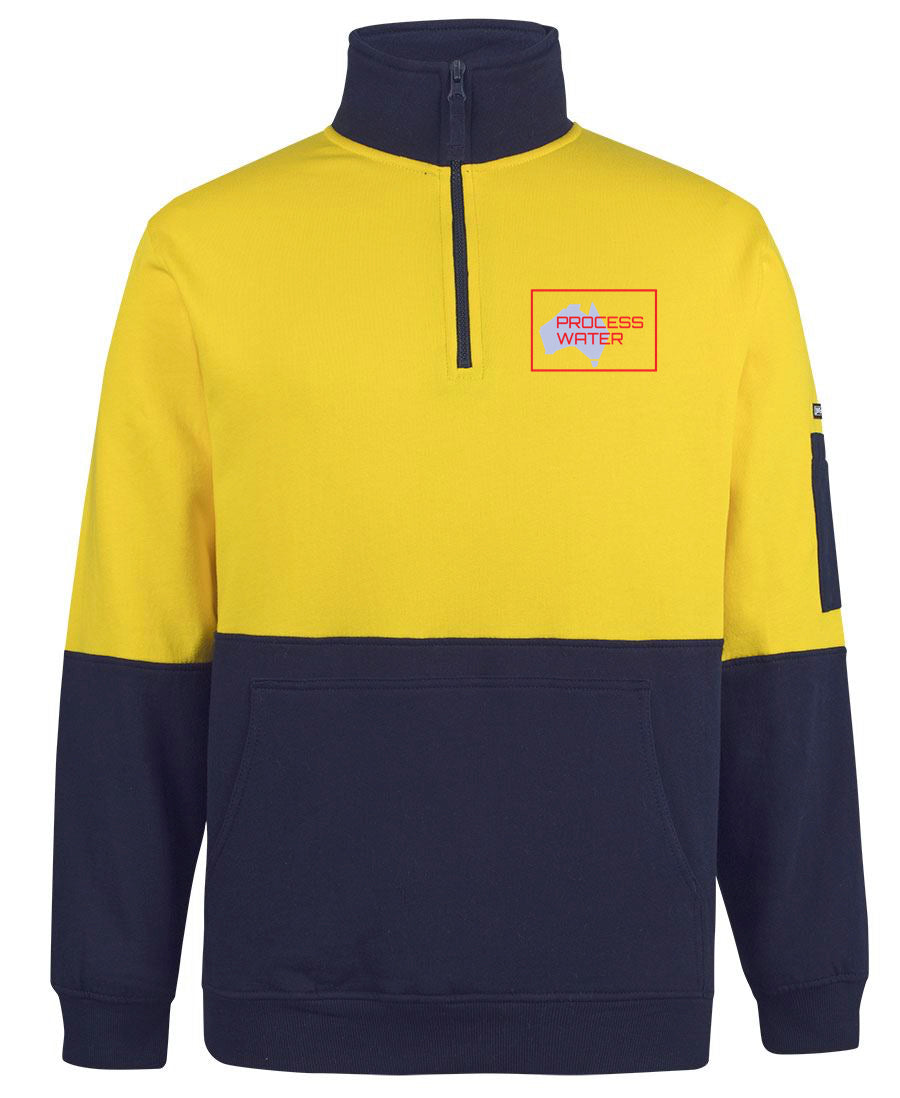 Hi Vis Half Zip Cotton Fleece