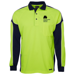 Hi Vis Long Sleeve Arm Panel Polo
